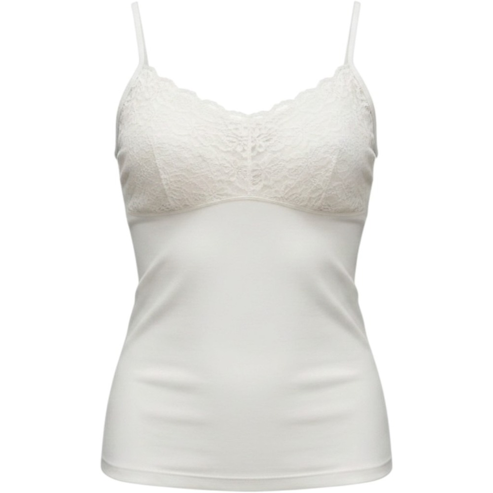 Vassarette Ivory Lace Trim Camisole Adjustable Strap Cami Tank Top 17-623 Small